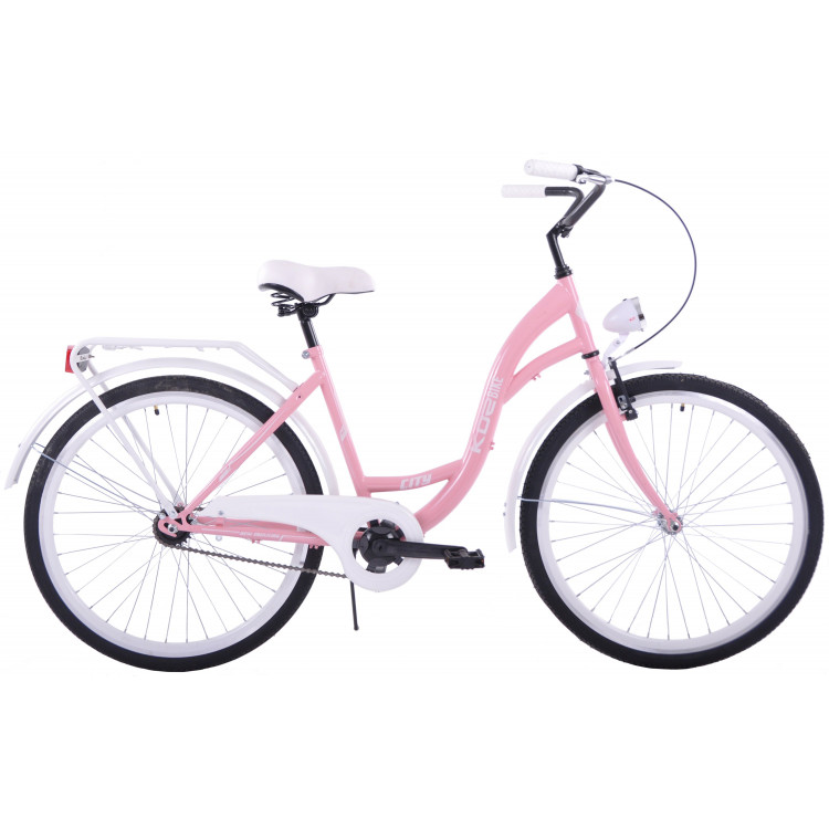 Mestský bicykel 28" Kozbike K35 1 prevodový Púdrovo ružový